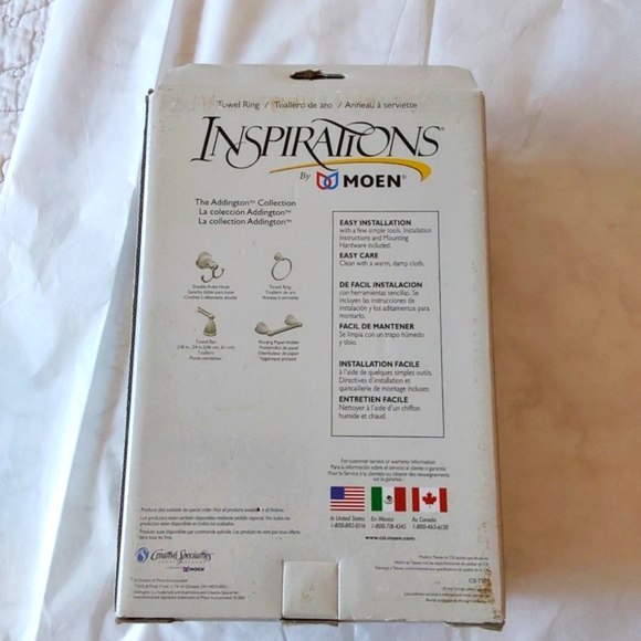 inspirations by Moen Addington Collection Brushed Nickel Towel Ring NIB - Picture 4 of 6